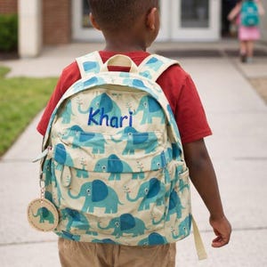 Gepersonaliseerde mini-rugzakrugzak voor kinderen, olifant, gepersonaliseerde tas, kinderdagverblijf