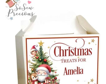 Personalised Santa Christmas Gift Treat Box, personalized, christmas eve box