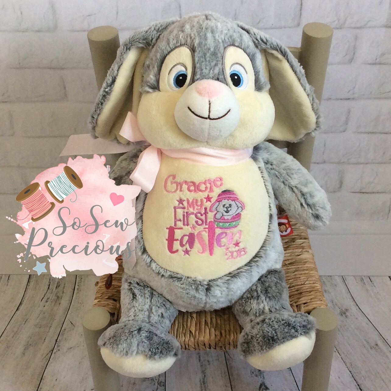 Personalised Cubbies Bunny Rabbit Teddy Bear, 1st Happy Easter Rabbit ...