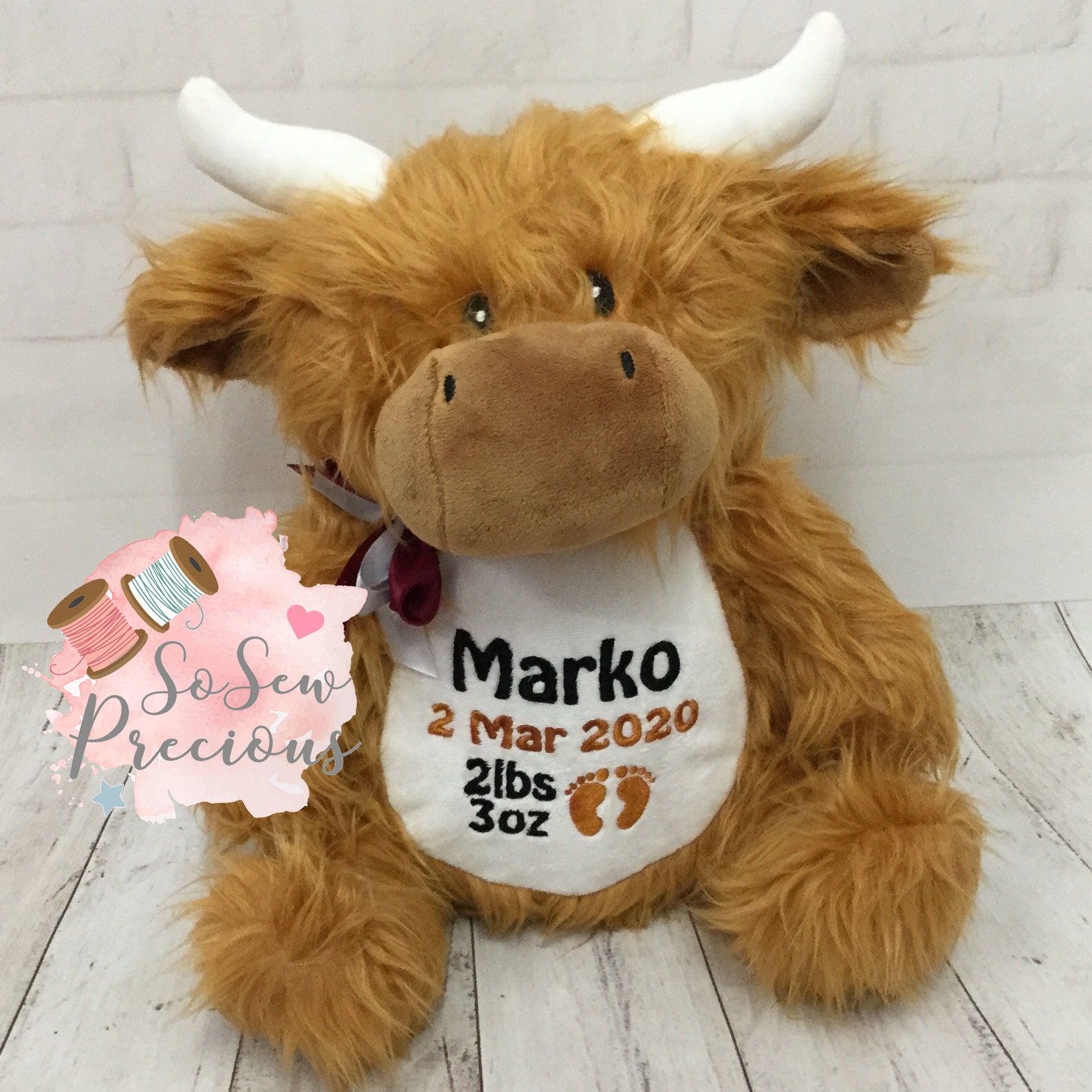 Personalised Highland Cow Teddy Bear Birthday Gift Boy or Etsy Canada