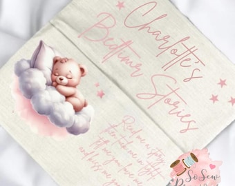 Personalised Bedtime Stories Reading Pocket Cushion, personalized kids gift , story book pillow