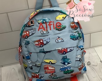 Personalised Child's Mini Backpack Rucksack, Car Road Trip Personalized Bag, nursery school