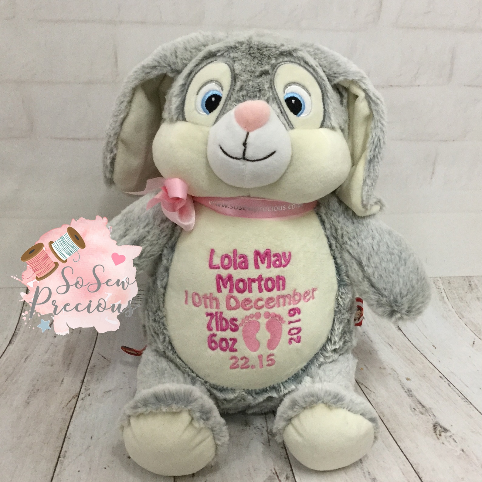 Personalised Cubbies Bunny Rabbit Embroidered Baby Gift Etsy UK