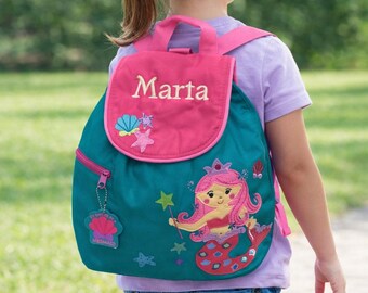 Zaino Stephen Joseph, borsa per la scuola materna, personalizzato, ricamato, sirena, borsa personalizzata