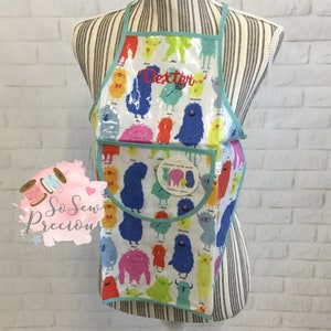 Personalised Monsters Apron, painting , baking, waterproof, personalized apron