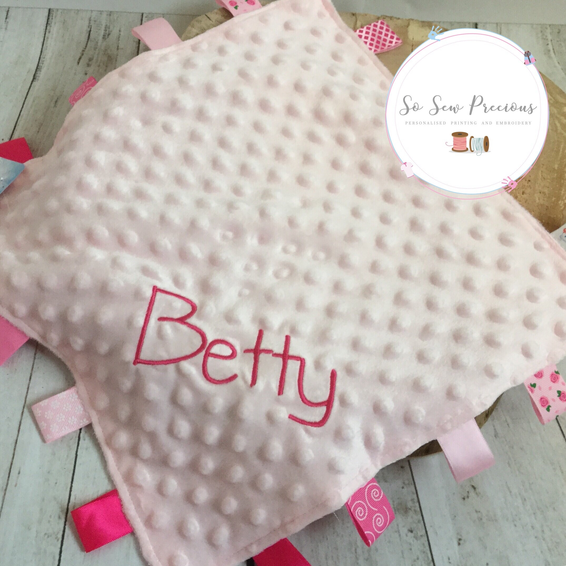 personalised taggy blanket