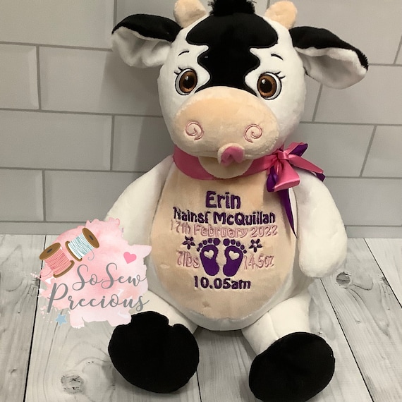 Personalised Cubbies Cow Embroidered Baby Gift Personalised Teddy Bear Boy Girl New Baby Personalized Stuffie Cubby Name Etsy Canada