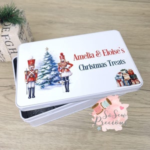 Personalisierte Weihnachts behandelt Metalldose, personalisierte Box, Weihnachtsnussknacker