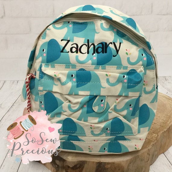 Personalised Child's Mini Backpack Rucksack Elephant | Etsy