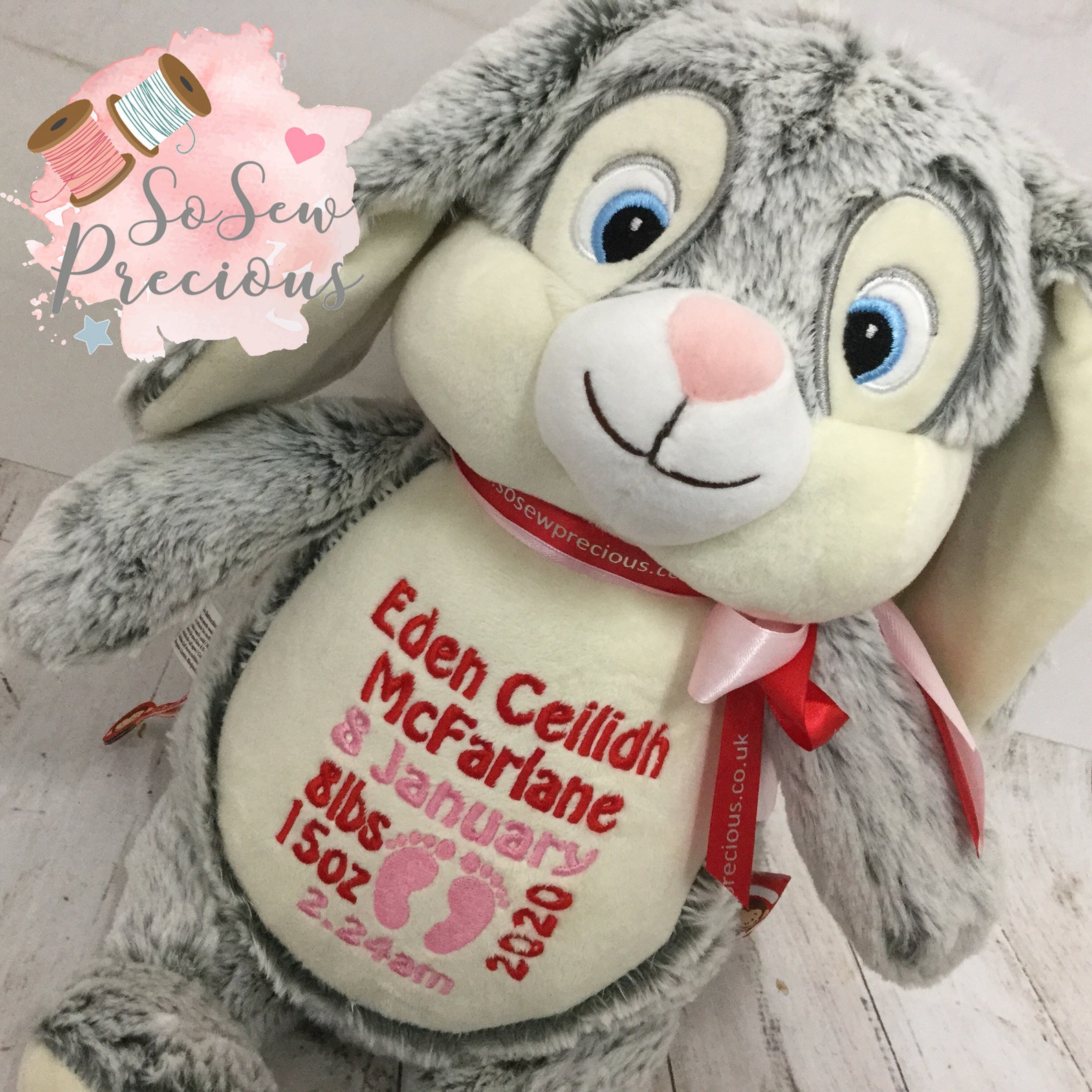 Personalised Cubbies Bunny Rabbit Embroidered Baby Gift Etsy UK