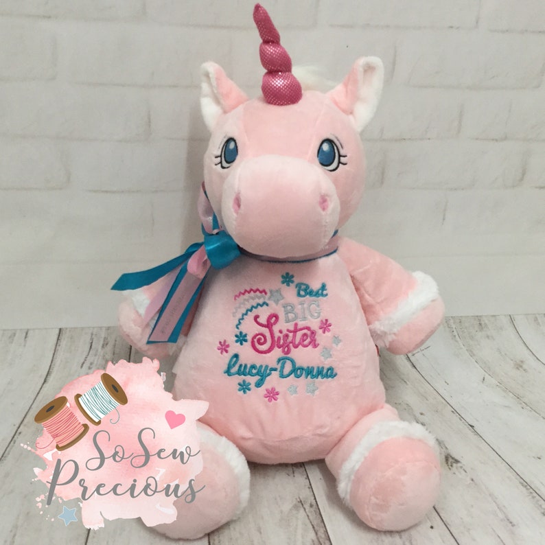 Personalised Unicorn Teddy Bear Embroidered Custom Cubbies Etsy