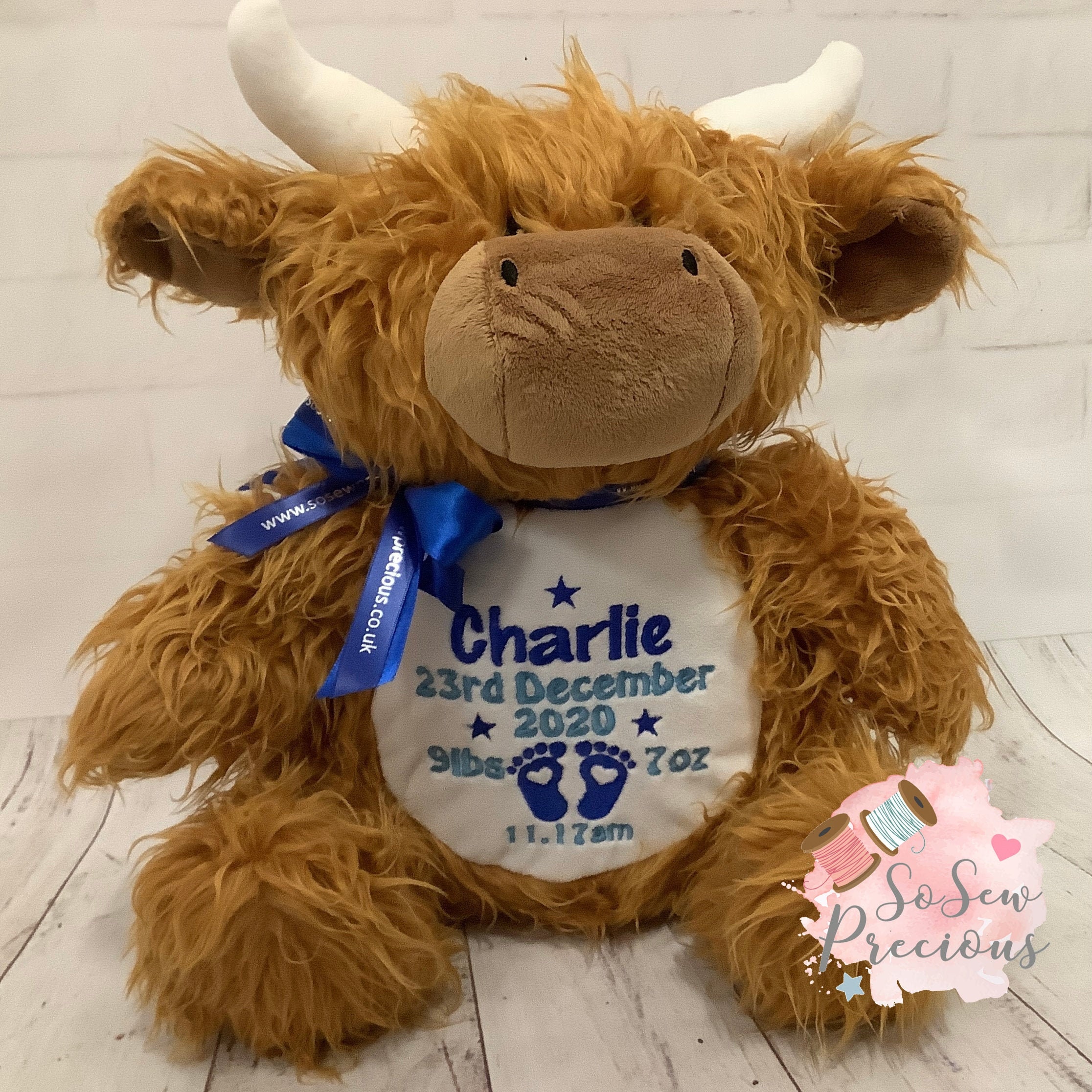 Personalised Highland Cow Teddy Bear Birthday Gift Boy or Etsy UK