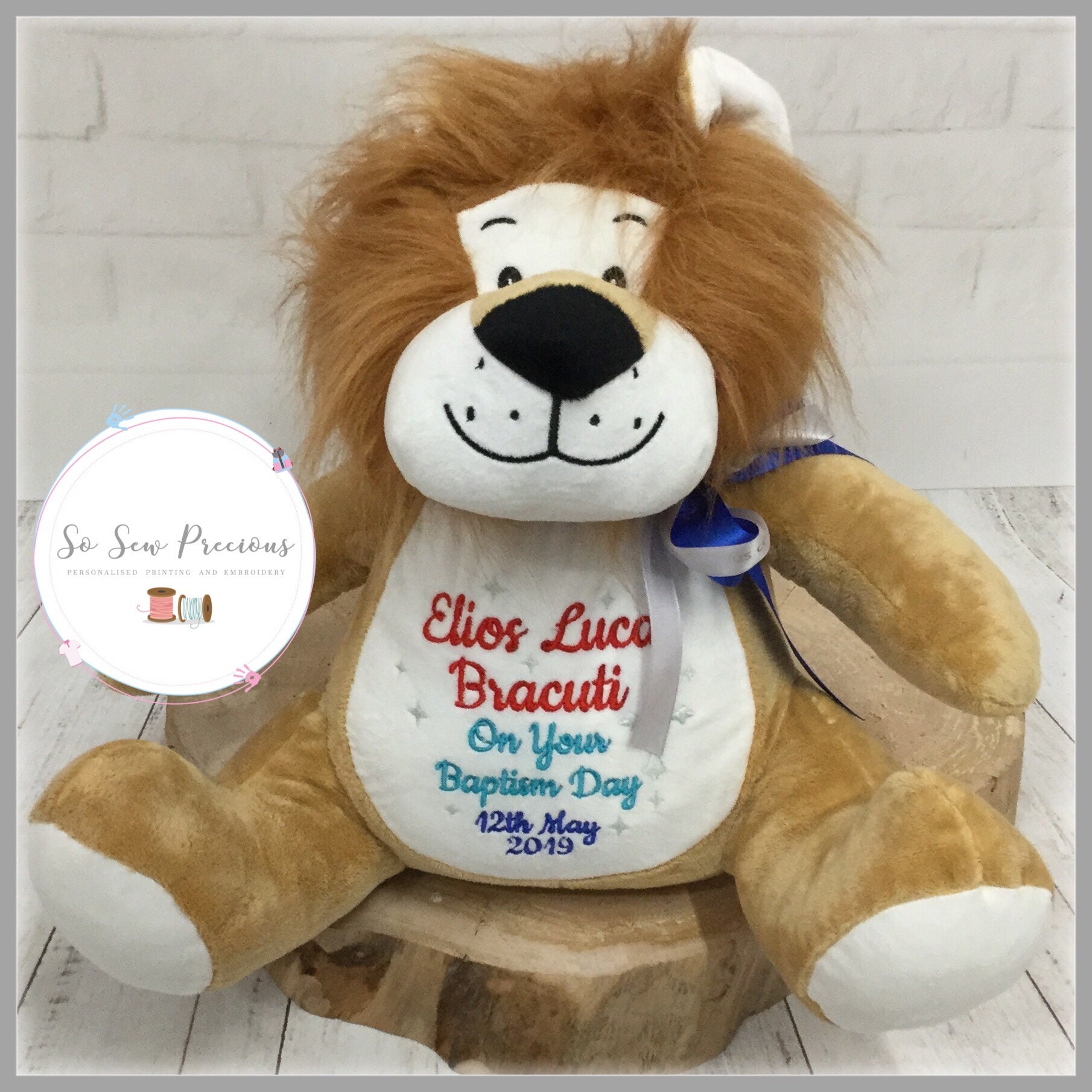 personalised lion teddy