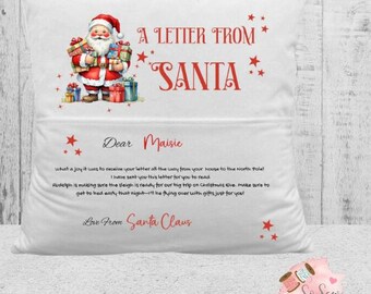 Weihnachtslesekissen Personalisiertes Buchkissen Festkissen mit Tasche Kinder Weihnachtsgeschenk Heiligabend Box Benutzerdefiniertes Feiertagskissen
