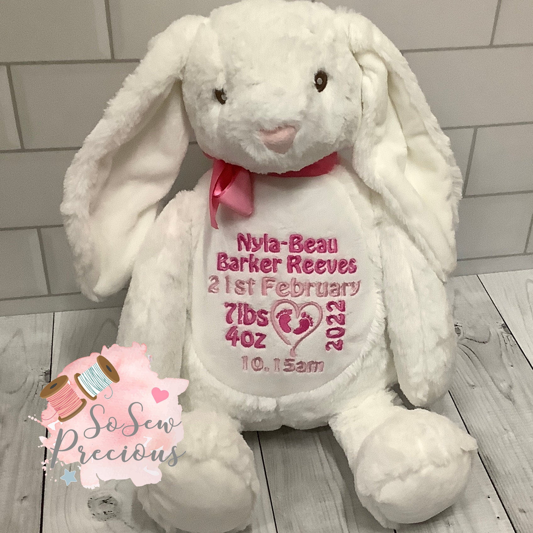 personalised bunny teddy