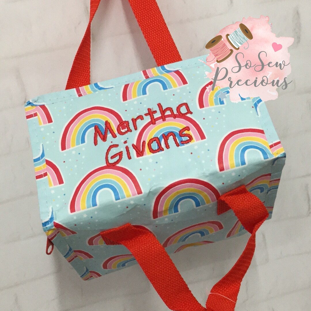 Personalised Lunch Bag, Rainbow, Personalized Bag, Nursery School, Any Age Gift, Nhs Etsy