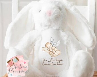 Personalised Angel Baby Teddy, Cuddly Toy, Gift, Soft Toy, in memory, memorial, personalized