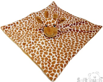 Personalised Baby Comforter Blankie. Giraffe Personalized stuffie blanket, Embroidered Gift for baby
