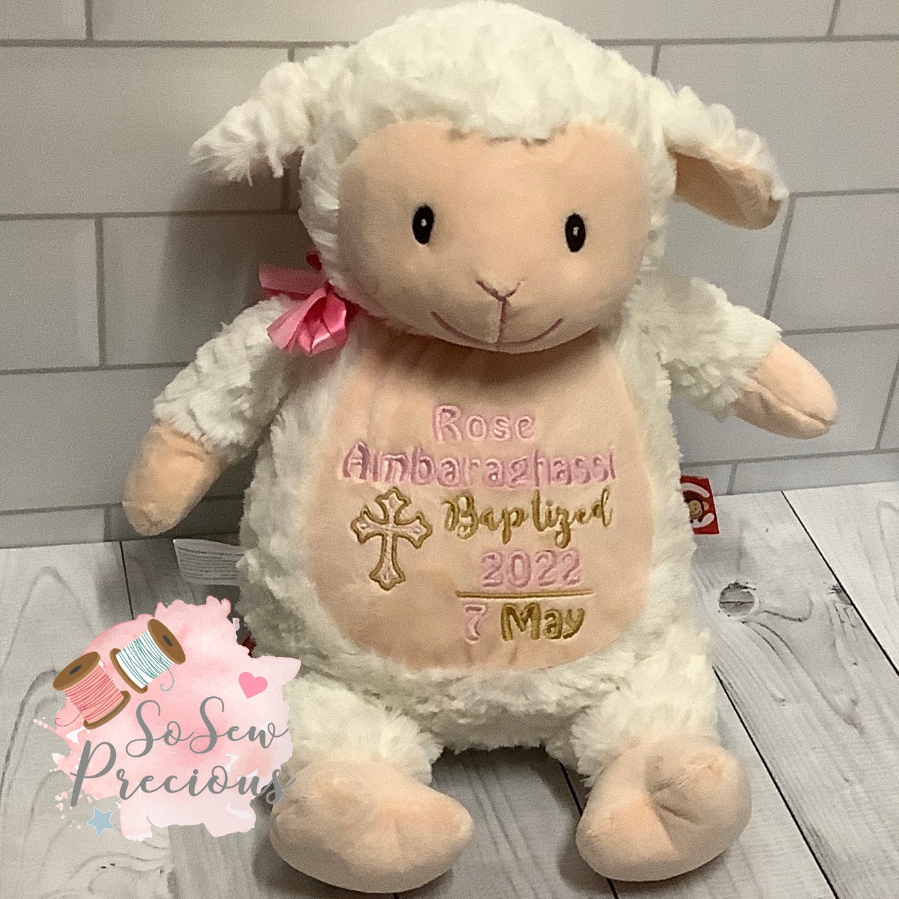 personalised sheep teddy