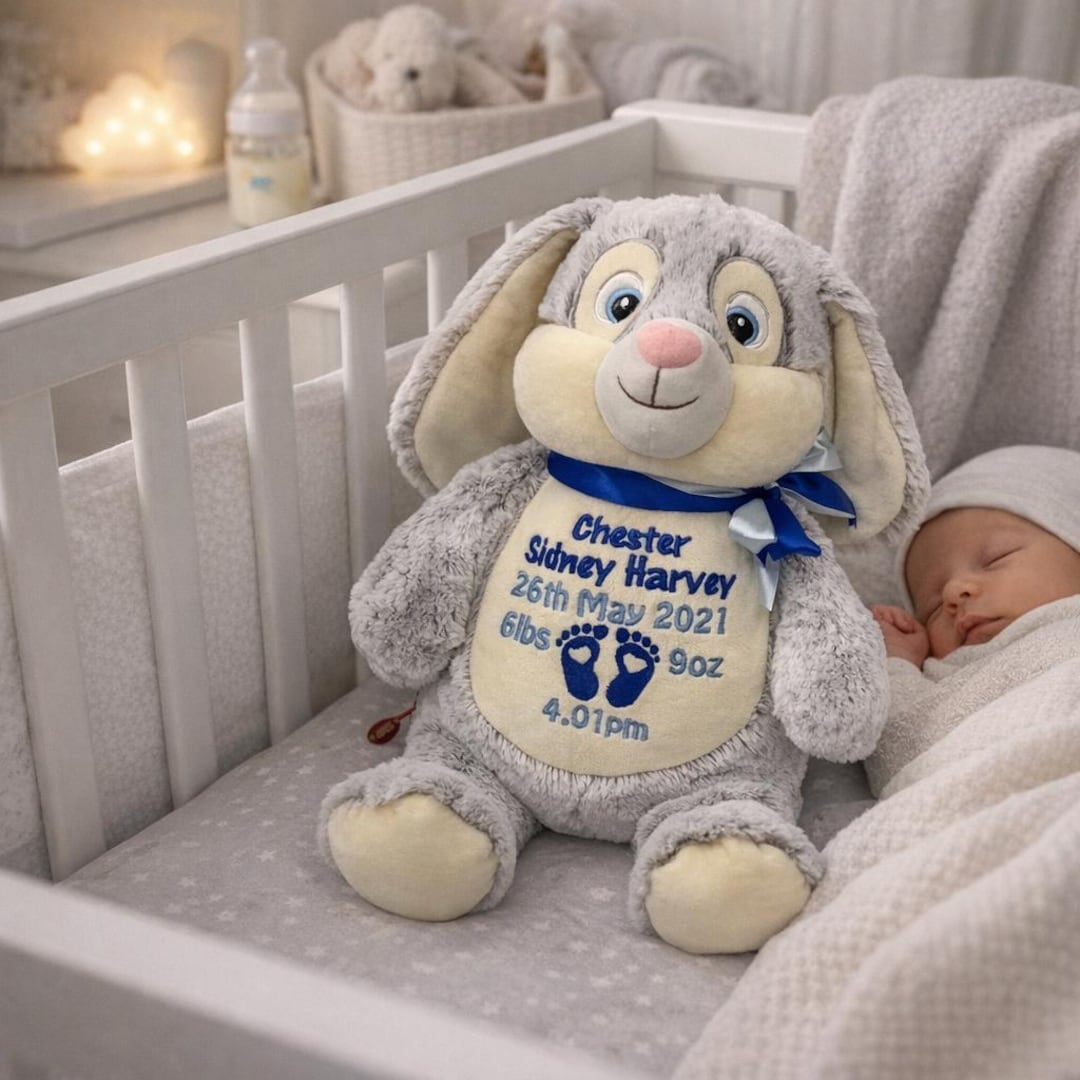Personalized Embroidered Cubbies Bunny Rabbit, Baby Keepsake Gift ...