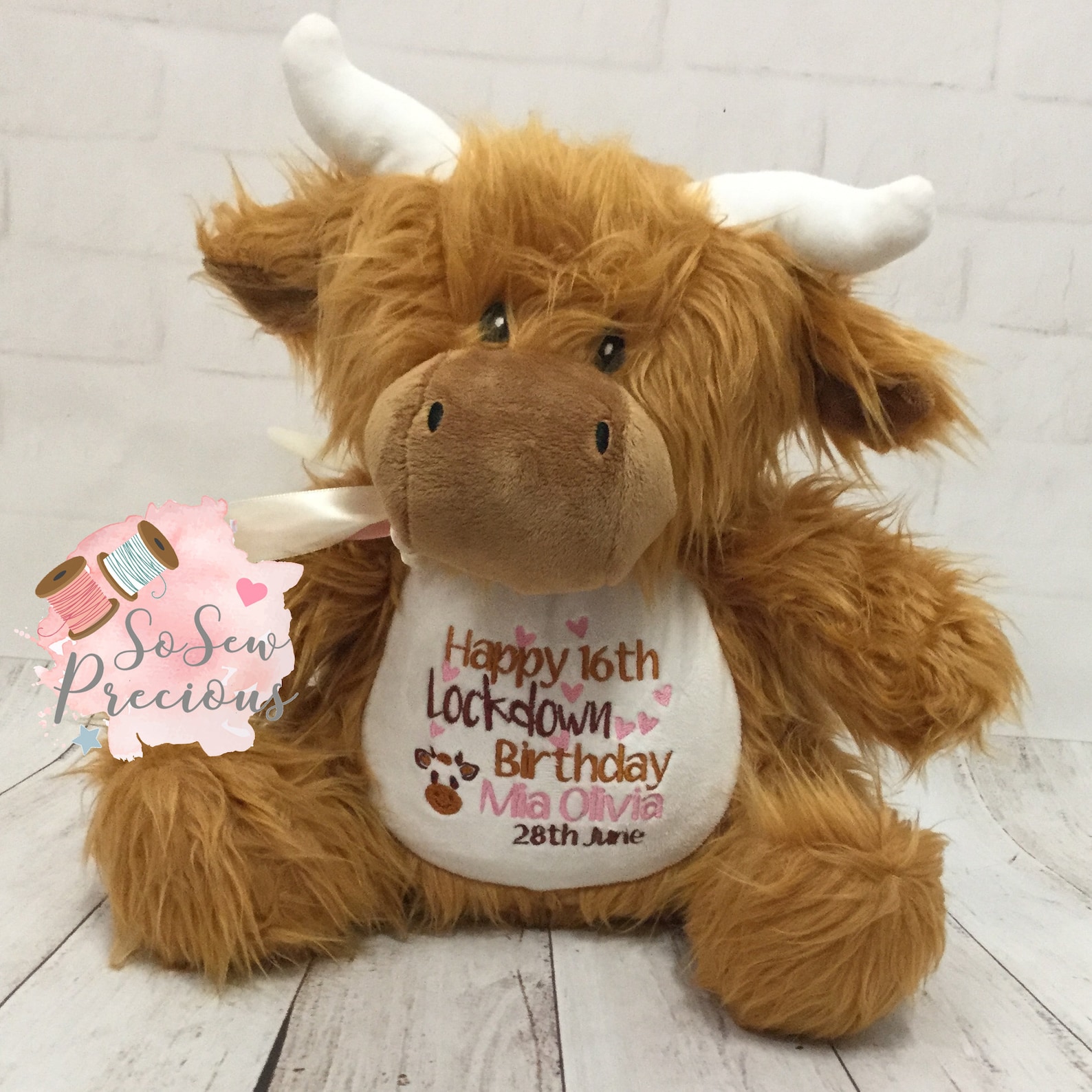 Personalised Highland Cow Teddy Bear Birthday Gift Boy or Etsy