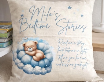Personalised Bedtime Stories Reading Pocket Cushion, personalized kids gift , story book pillow