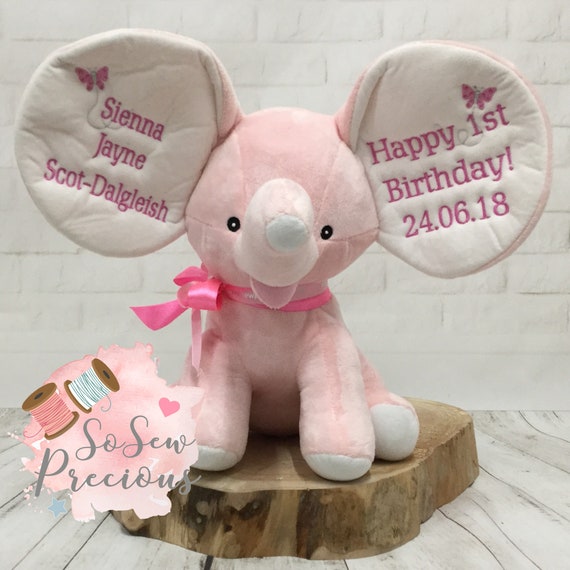 elephant personalised teddy