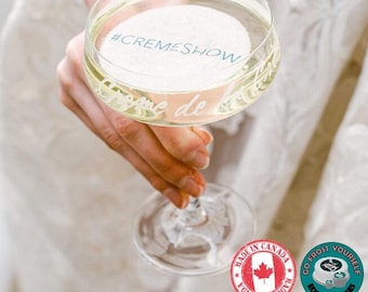 FREE SHIPPING**Quality Edible Drink Toppers made in Canada - Customizable Photo Wedding Engagement Birthday Anniversary Corporate Logo Vegan