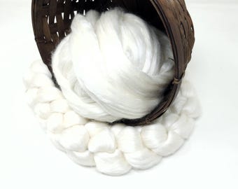 Mulberry Silk and Merino Wool Combed Top Roving Fibre for Spinning or Felting