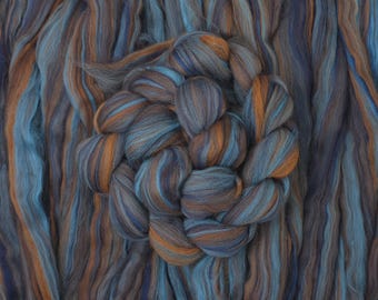 Custom Blended Merino Wool Combed Top Roving Fibre for Spinning or Felting "Rusty Door"