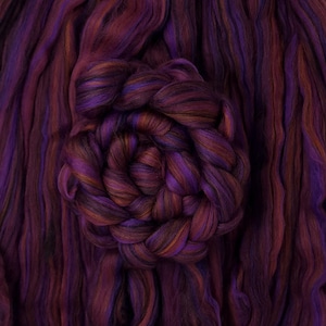 Merino Wool and Alpaca Blended Combed Top Roving Fibre for Spinning or Felting "Alpacalypse"