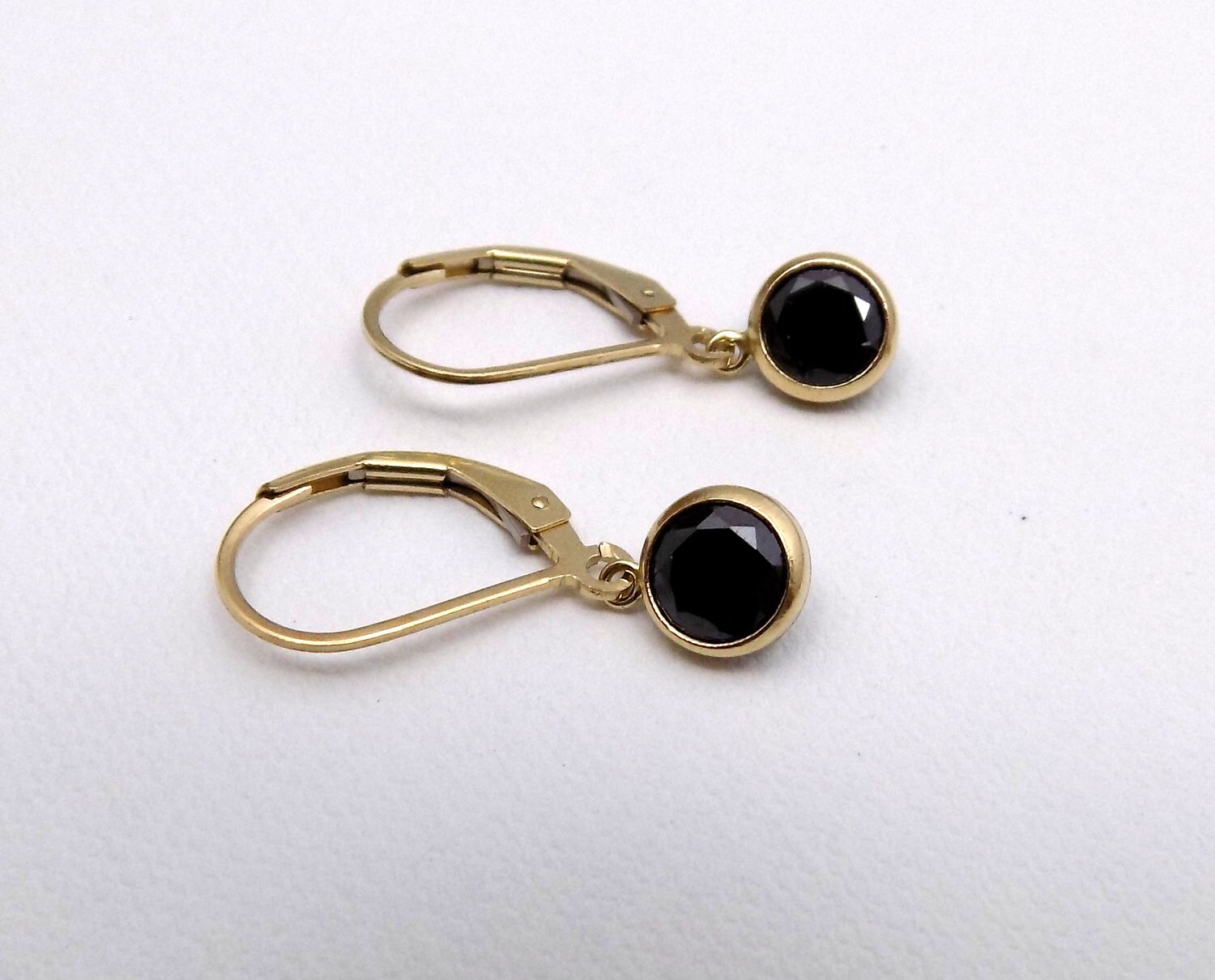 Gold And Black Earrings. Free Shipping. 14K Gold Filled Black Etsy