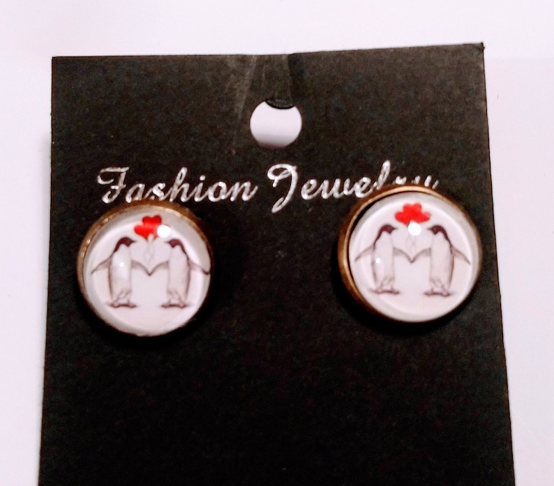 Earring studs studs adult original birthday gift vintage costume jewelry ethnic red animals Christmas child black
