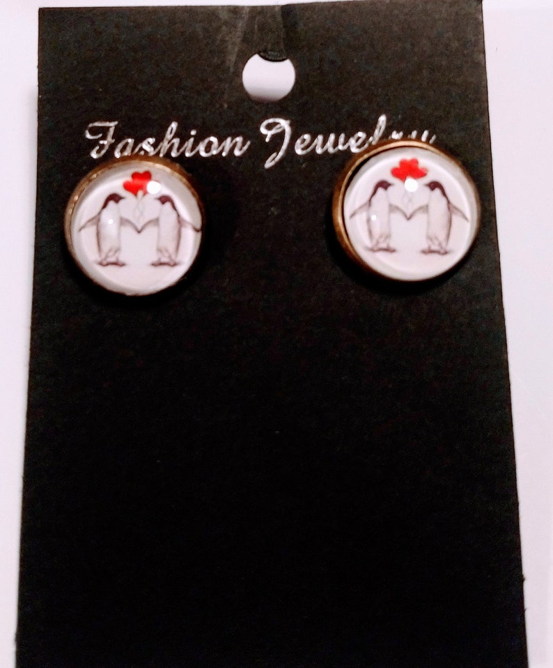 Earring studs studs adult original birthday gift vintage costume jewelry ethnic red animals Christmas child black