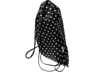 Waterproof Backpack Wet Clothes Bag, Stylish Polka Dot Swim Gym Sport Sack, Travel Beach Rucksack, Made in Poland Gift