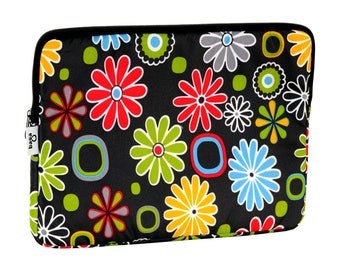 Floral Laptop Sleeve, Waterproof 13 Inch Case, Elegant Computer Bag, Tech Gift for Her, Polish Made Protective Cover, Flowers laptop bag