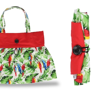 Faltbare Tasche, Einkaufstasche, tropische Tasche, hübsche Einkaufstasche, einzigartige Shopper Tasche, Baumwolle Shopper Tasche, Strumpf Füllstoff, weiße Kaninchen Geschenk
