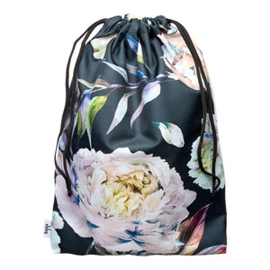 Waterresistant pool bag, peony flowers, Wet Bag Cloth diapers, Sports Bag, Wet Dry Bag, Gym Bag, Cosmetic Bag, flowers bag, Pool Peony Bag zdjęcie 4