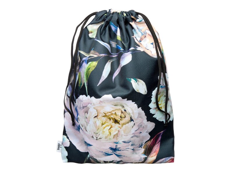 Waterresistant pool bag, peony flowers, Wet Bag Cloth diapers, Sports Bag, Wet Dry Bag, Gym Bag, Cosmetic Bag, flowers bag, Pool Peony Bag zdjęcie 4