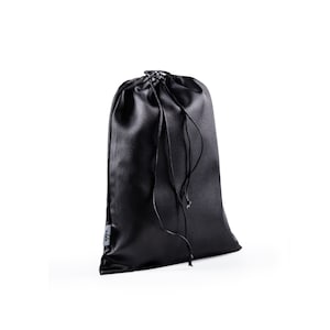 Lingerie reistas, elegante reistas, kofferorganisator, organisator van reisaccessoires, reiskoffer, zwarte tas, satijnen ondergoedtas