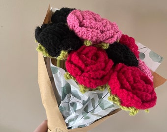 Handmade Crochet Rose Bouquet - Handmade Floral Decor, Ideal for Her, Valentine's, Mother's, Anniversary