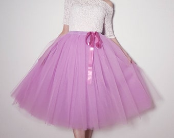 Tulle skirt / petticoat lavender skirt length 70 cm