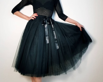 Tulle skirt / petticoat black skirt length 70 cm