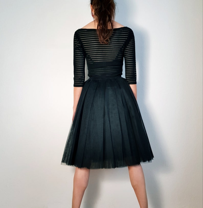 Tulle Skirt / Petticoat Black 60 cm Skirt Length image 7