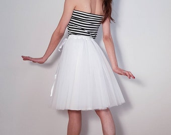 Tulle skirt / bridal skirt / petticoat light version white 55 cm skirt length