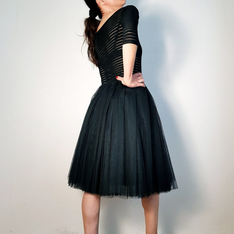 Tulle Skirt / Petticoat Black 60 cm Skirt Length image 5