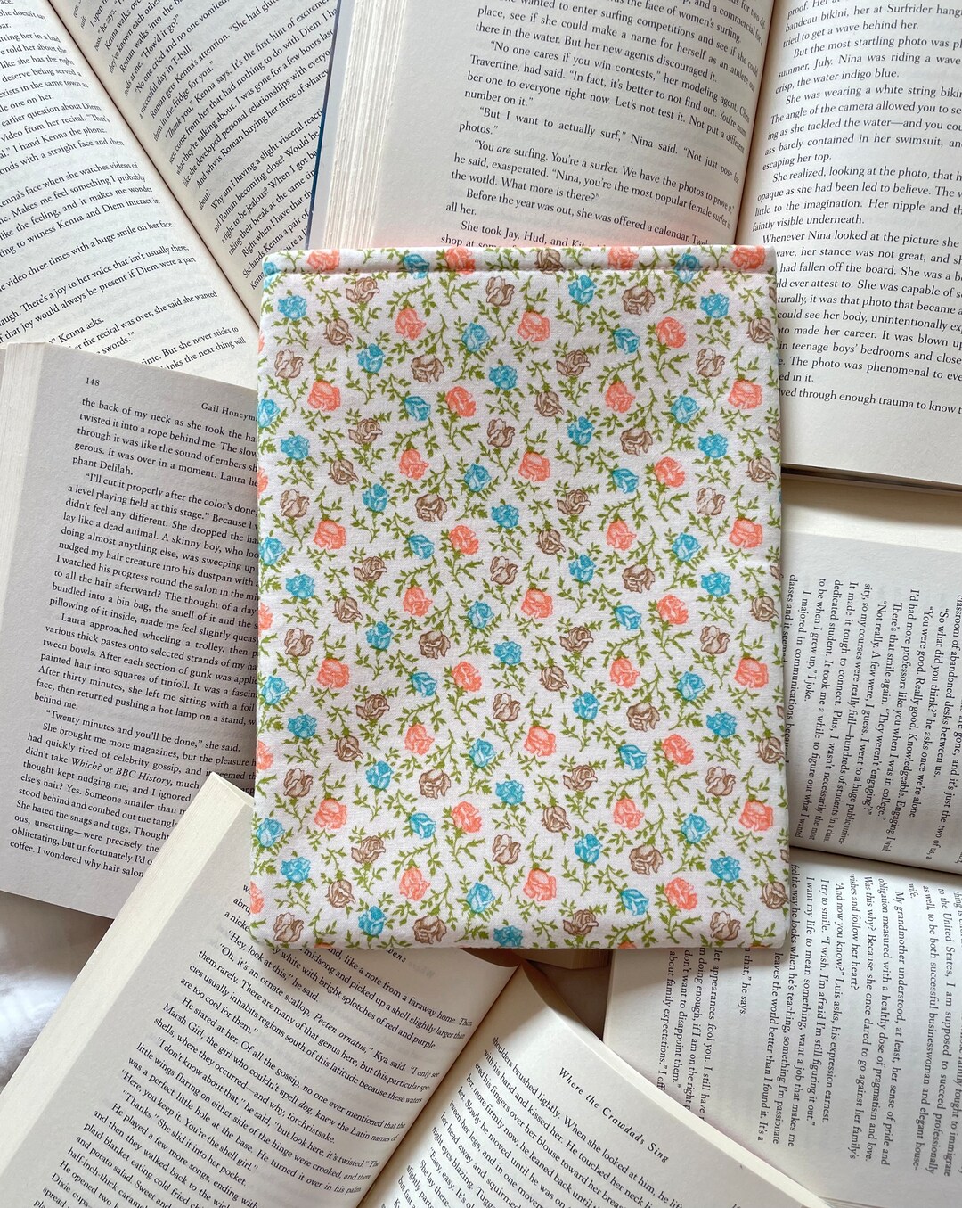 Vintage Floral Print Book Sleeve Fabric Book Cover Floral - Etsy