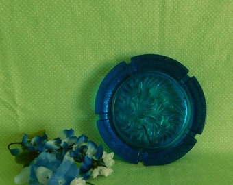 L.E. Smith Blue Ashtray