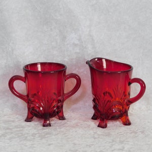 Largo Red Sugar and Creamer