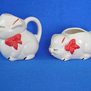 Pottery Pig Cream and Sugar